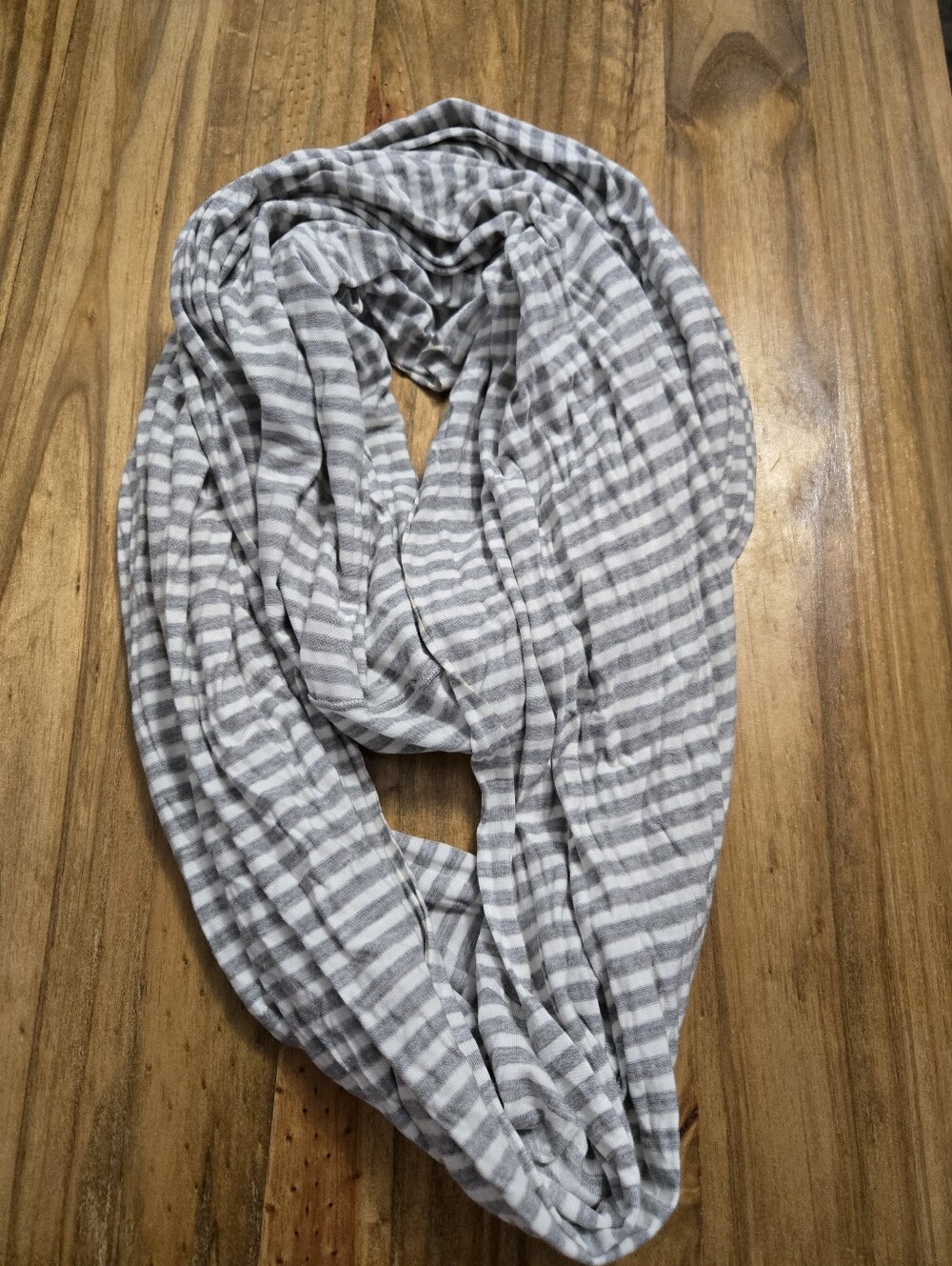 Y2K Calvin Klein Infinity Scarf Gray White Striped